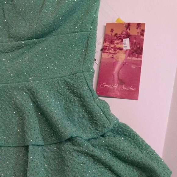 Emerald Sundae Club Mint Green Strapless Cocktail Mini Dress Size Small Juniors - Picture 4 of 8